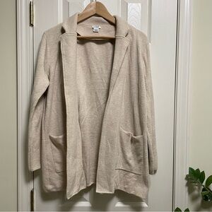 JCrew Oatmeal Open-front sweater blazer 100% Cotton M